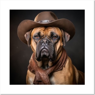 Cowboy Dog - Bullmastiff Posters and Art